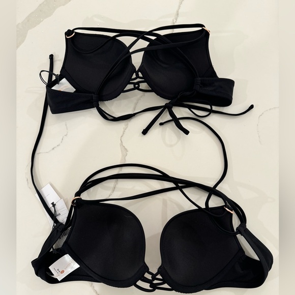 36B Shade & Shore Black Top Swimsuit bathing suit - Picture 3 of 6